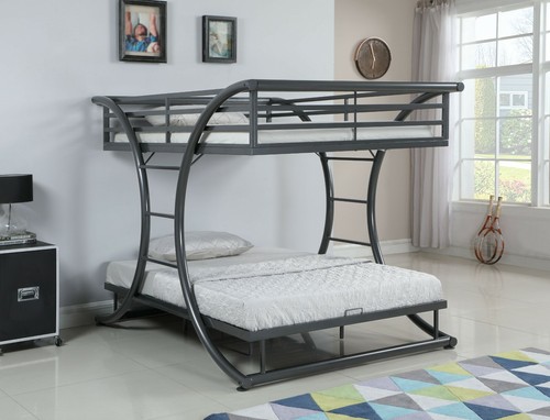 Coaster Stephan Gunmetal Full/Full Bunk Bed - Thumbnail 3