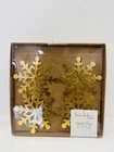 Nicole Miller 4 Napkin Rings Gold Snowflake Set Christmas