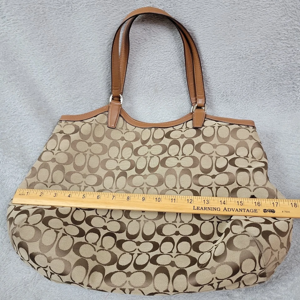 Bolso Coach F31444 Firma Piel de Serpiente Rayas Sillín Bolso Caqui Cartera Hombro Foto 4 de 4