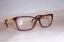 NEW GUCCI EYEGLASSES GG 3695 3JA RED GOLD PLATED 54mm RX SPECIAL AUTHENTIC