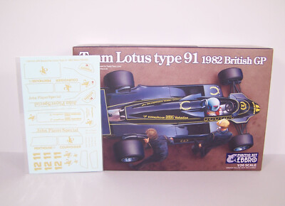 Ebbro 1:20 Team Lotus Type 91 Formel 1 + zusätzlicher Decal Bogen - Kit Bausatz