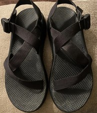 Chaco Mens Size 10 Classic Strappy Adjustable Sandals In Black