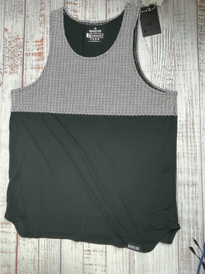 Rawgear Men's Black and White Geometric Athletic Tank Top Performance Sz 2XL NWT