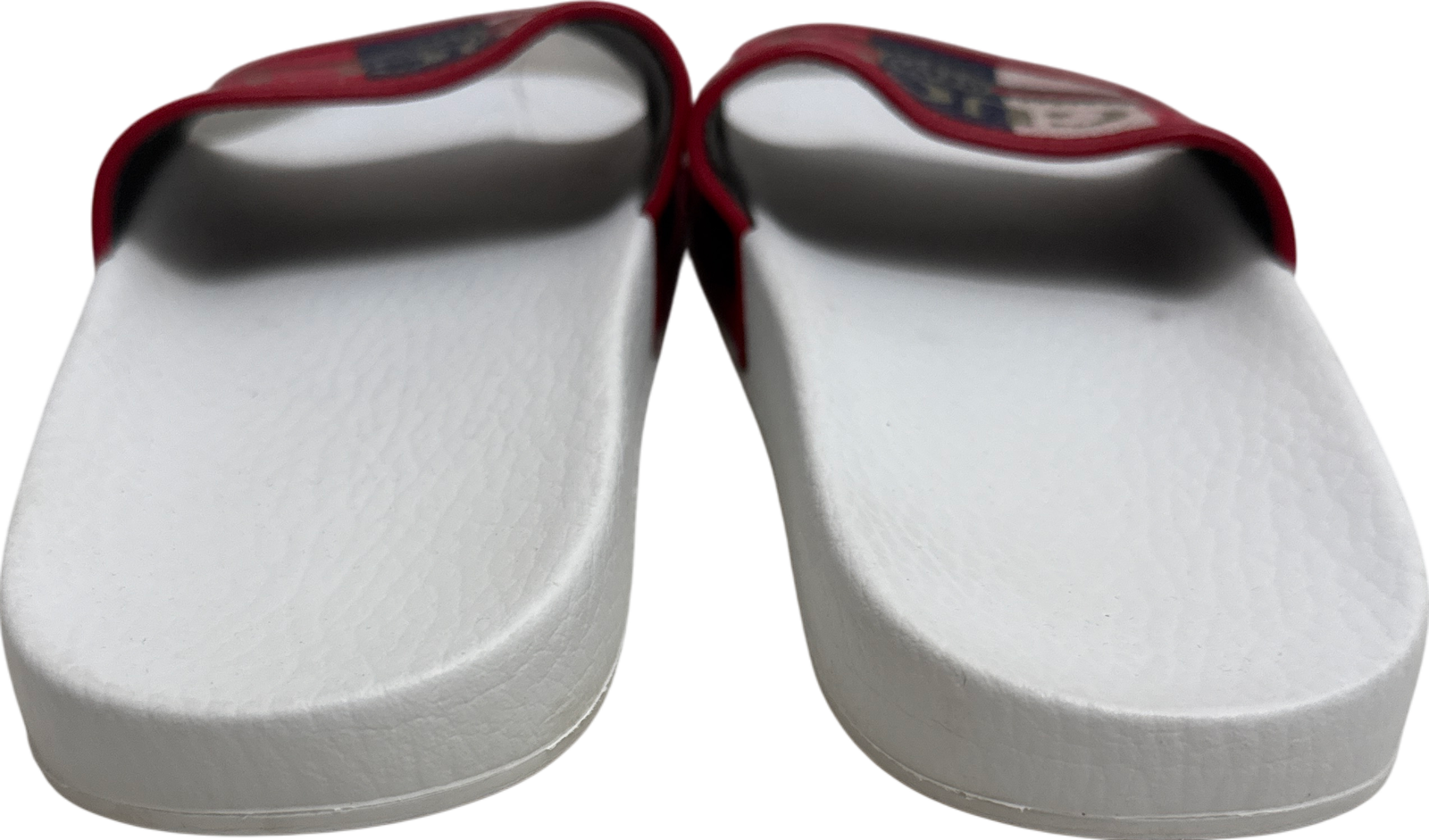 SAOLA Gucci Uomo Rosso Logo Slides Taglia 37 Tessuto Tomaia Suola Bianca Calzature Casual