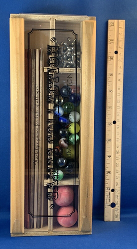 GAMES COLLECTION Museum Fine Arts Boston Wood Case Marbles Jacks Sticks CLASSIC! - Picture 9 of 9