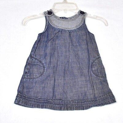 denim easter dress Baby Gap Girl's Easter Spring Denim Dress Size 18-24 Months