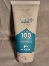 Equate Beauty Ultra Light Sunscreen Lotion, SPF 100, 6 fl oz.   Expires 2026