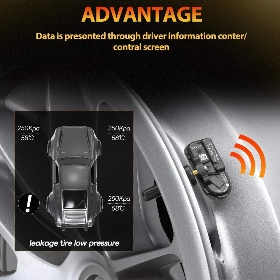 4x Tire Pressure Sensor TPMS For Mopar OEM 68249197AA Dodge Ram 1500 2500 3500 Foto 4 de 4