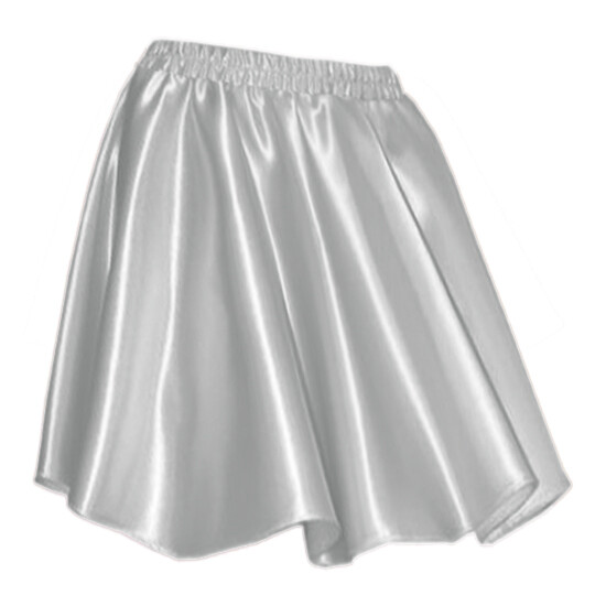 Sky Blue - Women Girl Satin Short Mini Dress Skirt Pleated Retro Elastic Waist e Sky Blue - Women Girl Satin Short Mini Dress Skirt Pleated Retro Elastic Waist e