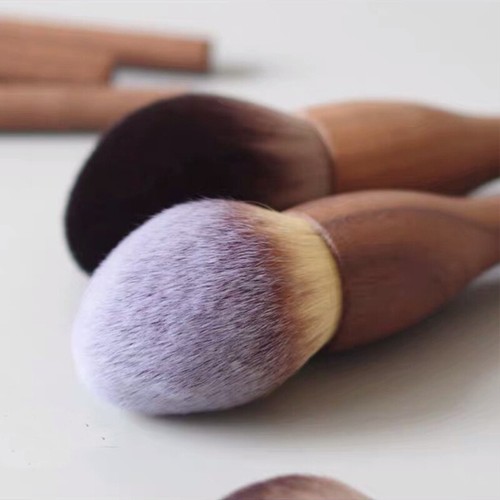 Vintage Walnut Makeup Brush Wood Handle Makeup Tool Loose Powder Blush Brush - Picture 8 of 23
