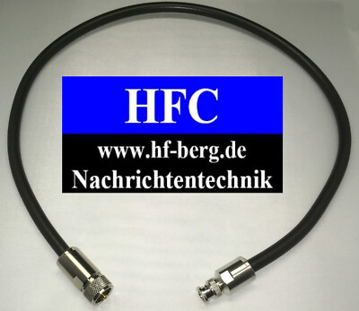 0,5 m Ecoflex 10 konfektioniert mit UHF-Stecker / BNC-Stecker bis 6 GHz/50 Ohm