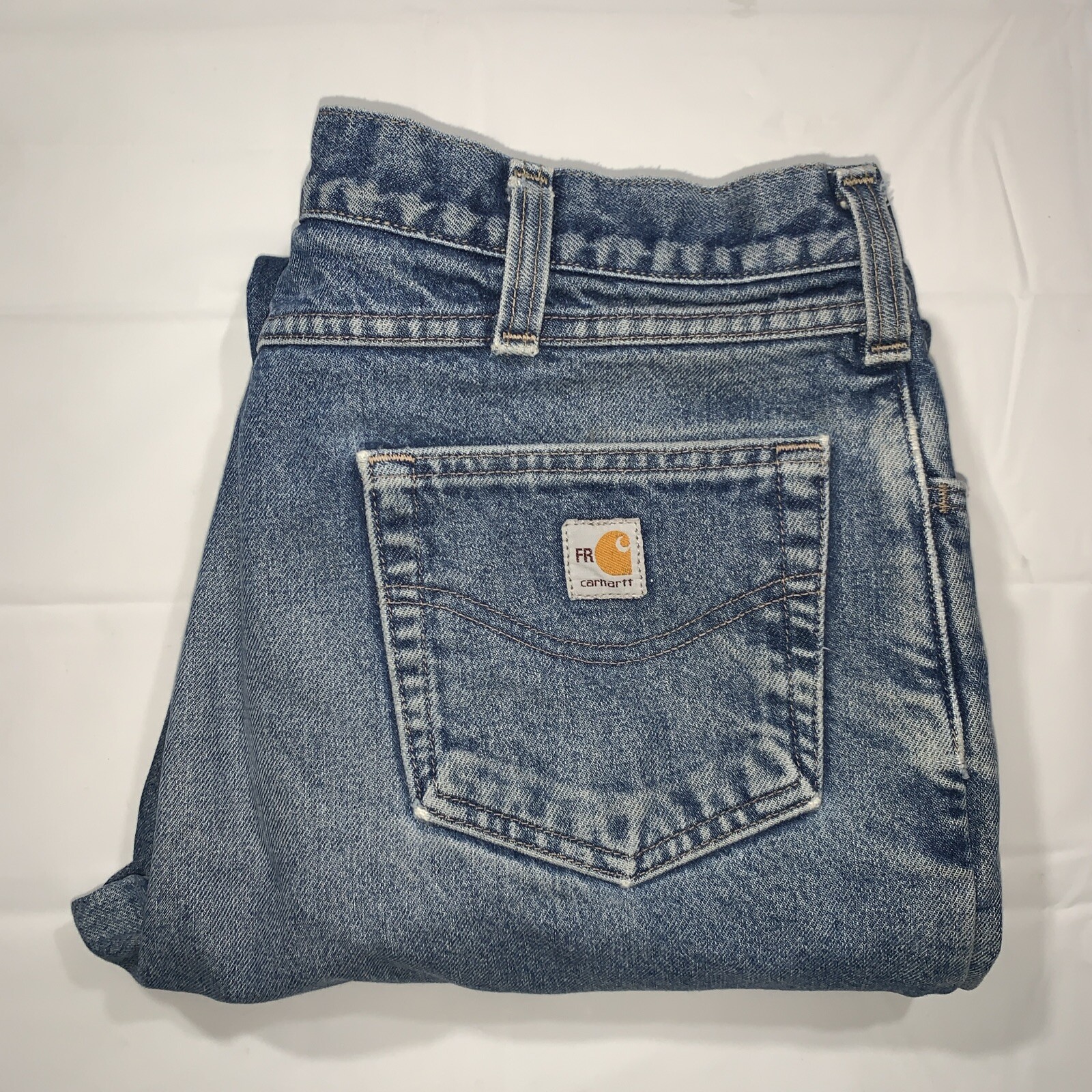 Pantalones de mezclilla azules resistentes al fuego Carhartt para hombre talla 40x32 soldador ropa de trabajo forrados pesados