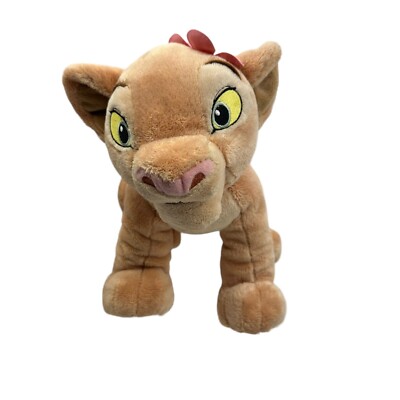 Disney Store Exclusive Lion King Plush Nala Stuffed Animal Tan Pink Flower
