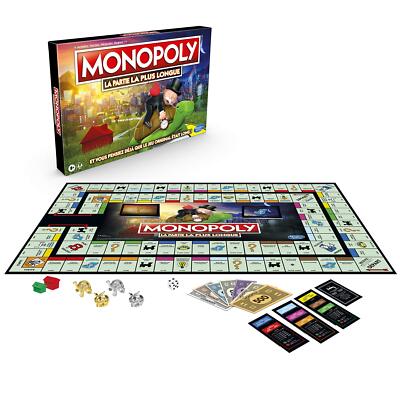 Monopoly La Partie La Plus Longue - Jeu de Societe - Jeu de Plateau - Version Fr