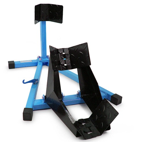 Motorradwippe Transportständer Montageständer Radwippe Vorn Blau BITUXX - Bild 6 von 9