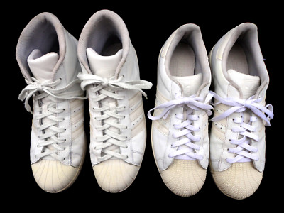 Adidas Size 10.5 Superstar Pro Model AND Low Model! White On White! BOTH $199.99