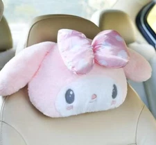 1pcs my melody bowknot pink stuffed plush head pillows pillow neck cushion soft