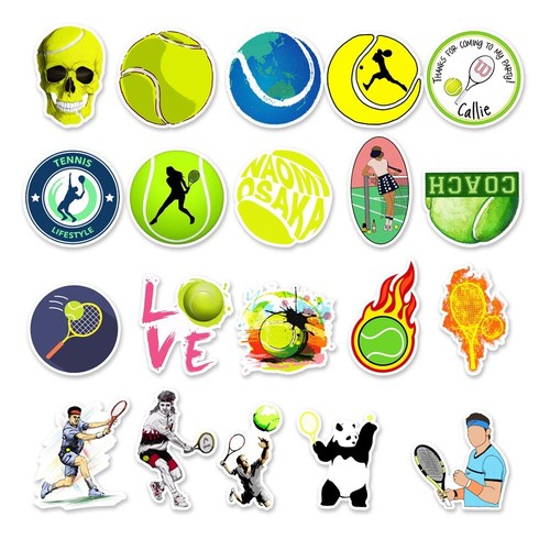 50pcs Waterproof Stickers Tennis Sports Luggage Phone Laptop Car Water Bottle - Picture 4 of 6