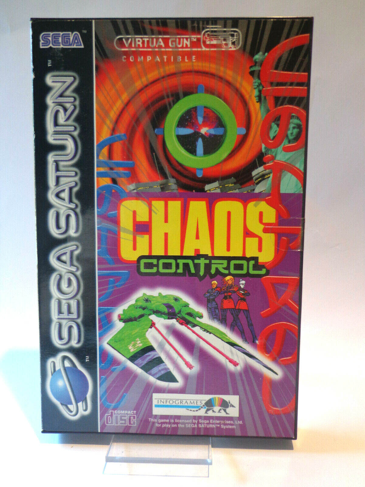 Chaos Control Sega Saturn Jeu PAL Avec Notice Et Emballage Compatible Virtua Gun