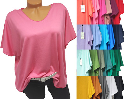 Damenshirt Übergröße 44 46 48 kurzarm Shirts  Bluse  T-Shirt Italy  Tunika  #21