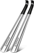 Shoe Horn Long Handle for Seniors 2 Pack,Metal Long Shoehorn for Boots,16.5" Ext