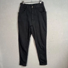 Vintage Gitano Black High-Waisted Tapered Jeans Womens 10 Ankle Zip