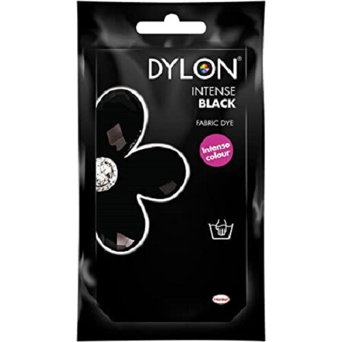 DYLON Intenso Nero Mano Tessuto Tinta Bustina Permanente Tessuto Vestiti 50g