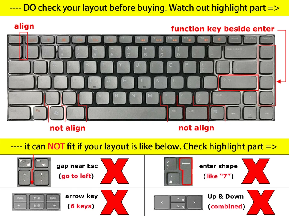Keyboard Protector Cover Skin for DELL Inspiron N5040 N5050 M5040 XPS L502 L502x - Image 2 of 2
