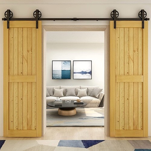 Sliding Barn Door Hardware Track Kit 4/5/6/8/10FT for Single/Double Wood Doors - 第 24/24 張圖片