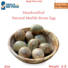 Handcrafted Natural Marble Stone Egg—3 Tall, 2 Wide, 8.8 oz—Decorative Gift