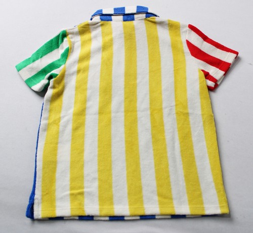 Mini Boden Boy's Towelling S/S Polo Shirt EJ3 Hotchpotch Stripe Size 3-4Y NWT - Picture 3 of 3