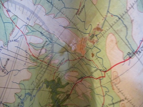 1944 WWII "The HUMP"~Mt OMEI/WEI~2 Sided ARMY Air Force PILOT~Cloth/Silk MAP~(G) - Picture 11 of 12