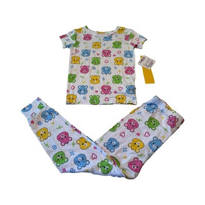 Care Bears Kids Pajama Set Size 8 Short Sleeve Shirt Pants Multi-Color NWT