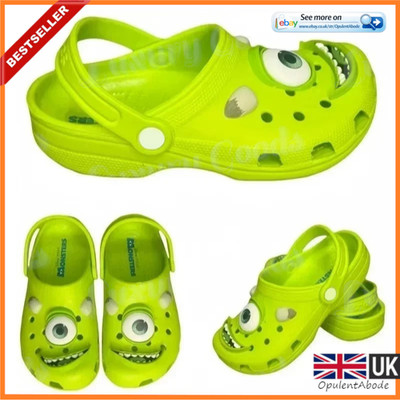 Mike Wazowski Monsters Inc Unisex Kinder & Erwachsene grüne Schaumstoff-Hausschuhe Sandalen UK