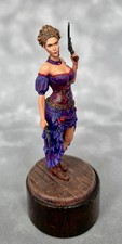   Pin Up Series saloon cowboy girl Hand Painted Miniature Resin figure 75 mm  