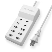 USB Charging Station, 4 USB-C and 6 USB-A Ports USB Charging Block, USB Power