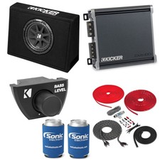 Kicker Comp TC104 Subwoofer Enclosure  CXA400.1 Amp w/ Free Amp Install Kit