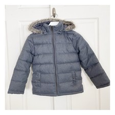 Janie and Jack Kids Charcoal Hooded Puffer Jacket Sz 7-8 Yrs