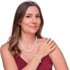18 Inch Set ROUND 11-12mm White Large Pearl Necklace Earring Bracelet Cultured — photo 2