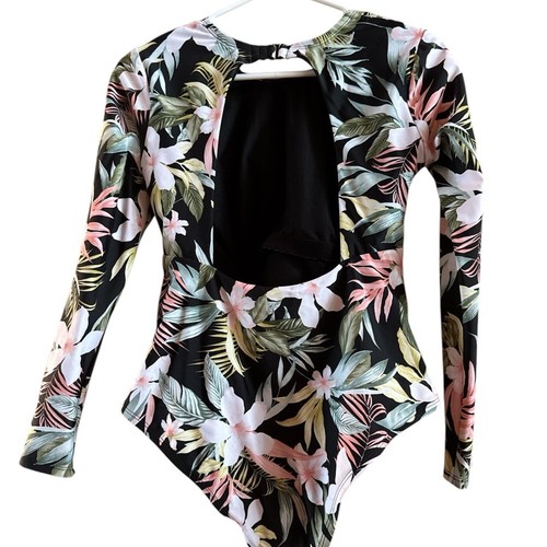 Kona Sol Badeanzug schwarz mehrfarbig Flora Einteiler Größe M - Bild 2 von 7