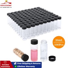 1oz Clear Glass Vials with Lid 100pcs 30ml Screw Caps Liquid Sample Bottle