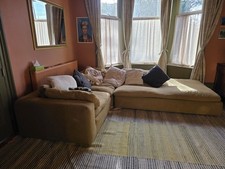 MADE.com Large Modular Chaise Sofa Set – Ochre Beige Linen/Cutton mix