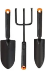 Fiskars 3-Piece Garden Tool Set - Trowel, Transplanter, Cultivator, Rust-Resista