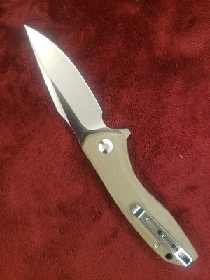 CIVIVI Baklash Flipper Knife G10 Handle (3.5'' 9Cr18MoV Blade)   Green Tan