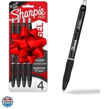 S-Gel Pens, Medium Point 0.7mm, Black Ink, 4 Count - Ideal for Writing, Journ...