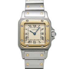 CARTIER Santos Galve Sm W20012C4 Ivory Ladies Used Watch #10226