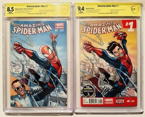The Amazing Spider-Man # 700 signé par 3 Légendes : Stan Lee, John Romita sr et Humberto Ramos