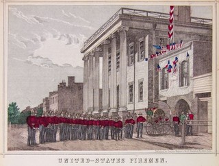 1860s CIVIL WAR ILLUSTRATED LETTER SHEET / STATIONERY BUFFALO NY FIRE COMPANY