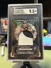 2022 Obsidian Kenny Pickett Unbreakable 2 color patch RC /75 Steelers SGC 9.5