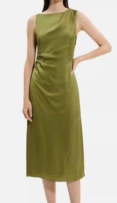 Theory Women's Shoulder Drape Dress - Green - Size 6 - Avocado Theory Women's Shoulder Drape Dress - Green - Size 6 - Avocado